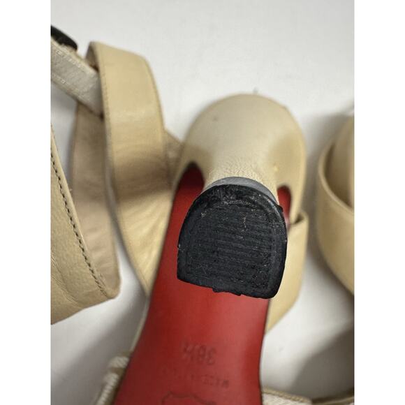 Christian Louboutin Jordi Ankle Strap Sandals Beige Heels 38.5 /US 8 - Picture 14 of 16
